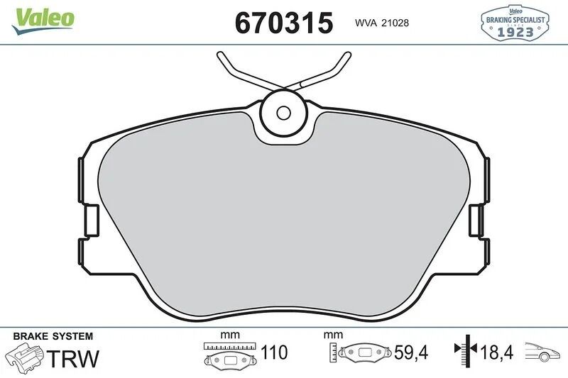 VALEO FREN BALATASI 124 ÖN (A0004209920)