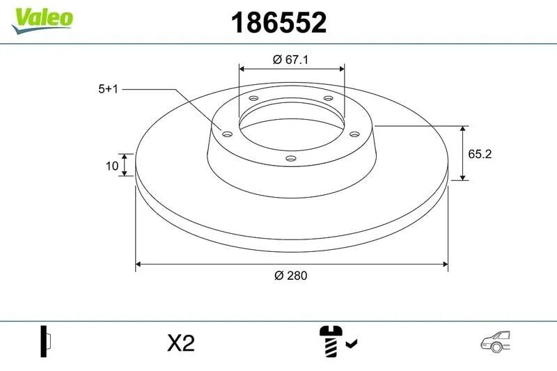 VALEO FREN DİSKİ 638 ARKA TAKIM (A6384230112)