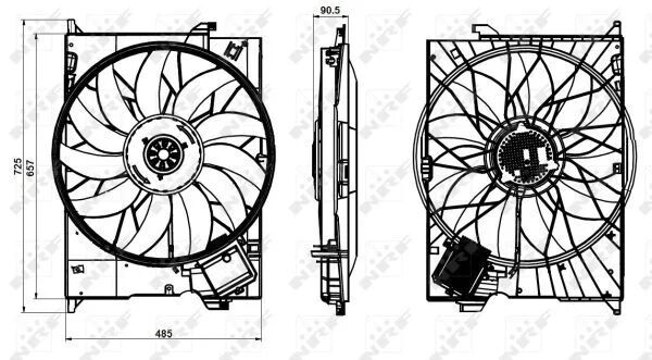 NRF FAN KOMPLE W211 (A2115002293)