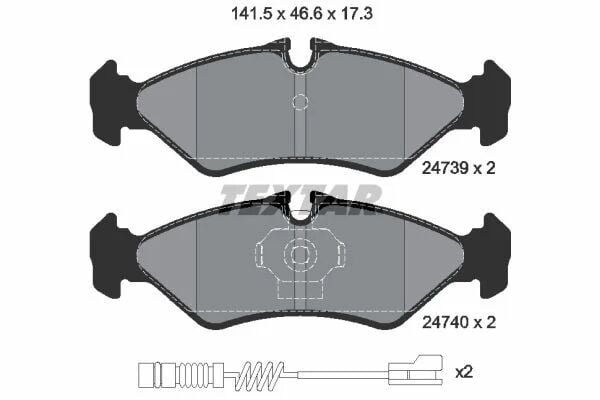 TEXTAR FREN BALATASI ARKA SPRT.208,210,212 -208,211,213,216.CDI -VW.LT.28,35,46 901,902 95-00-06 (2473901)
