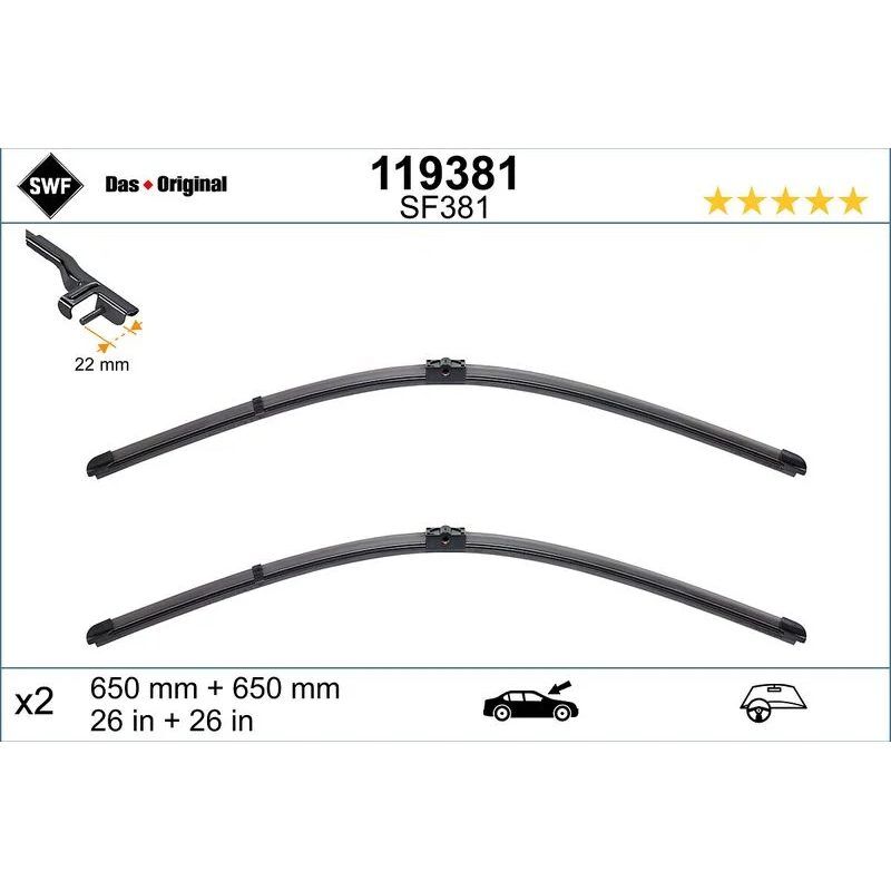 SWF SİLECEK  TAKIM FLAT 211/TOUAREG/CAYENNE  65+65 CM (A2118201445)