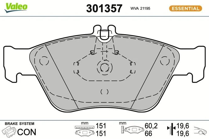 VALEO FREN BALATASI 210 ÖN (A0024204420)