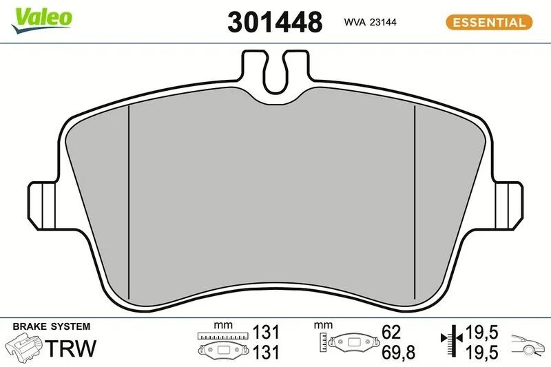 VALEO FREN BALATASI 203/209 ÖN (A0054206220)