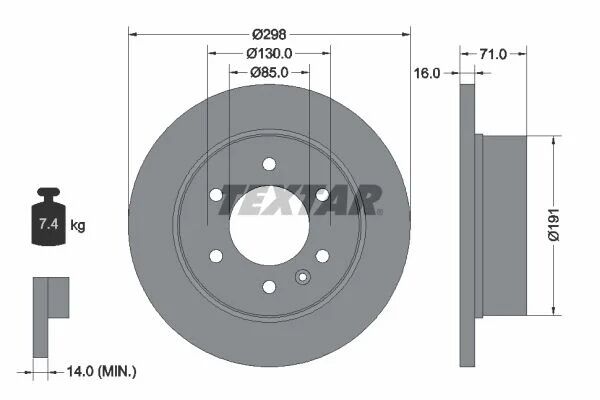 TEXTAR FREN DİSKİ SPR.ARKA 906 / CRAFTER 309/315 CDI (93143303)