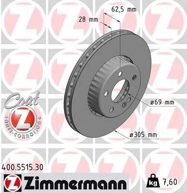 ZIMMERMANN FREN DİSKİ ÖN W205/W213 (400.5515.30)