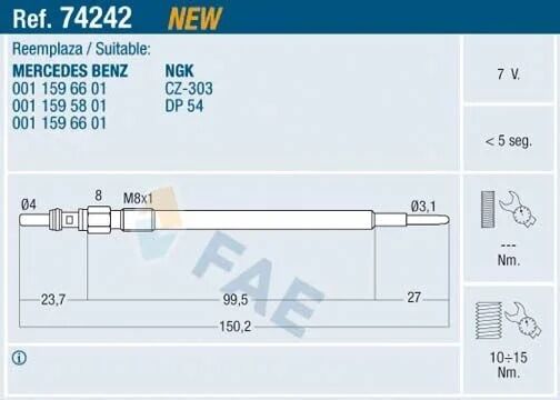 FAE KIZDIRMA BUJİSİ (A0011596601)