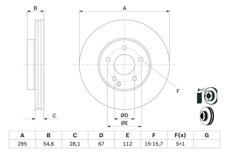 BOSCH FREN DİSKİ  211 ÖN  E 200/220/270 TEK (A2114210812)