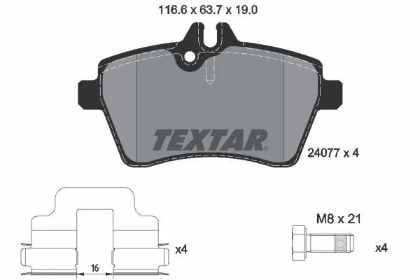 TEXTAR ÖN FREN BALATASI. W169. A150-160. 2004-12. (2407701)