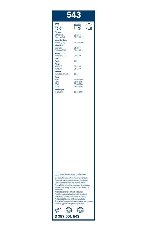 BOSCH SİLECEK 60 CM  SPR / LT 35     SOL  (A9038200045)