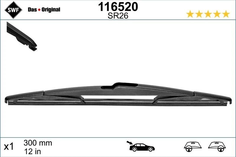 SWF SİLECEK 30 CM 164/169/245/OPEL CORSA D/F MOKKA B ARKA (A1698200445)