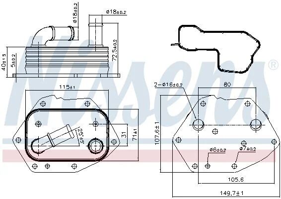 NISSENS YAĞ SOĞUTUCU TEK L359 L538 EVOQUE FREELANDER II 2.2D DW12 (LR004287)