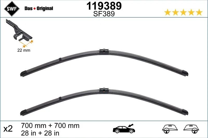 SWF SİLECEK  TAKIM FLAT 220/221        70+70 CM (A2218200745)