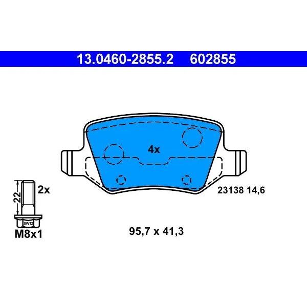 Ate Fren Balatası Arka W169 W169 W245 W414 W231 38 (A4144200120)