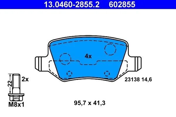 Ate Fren Balatası Arka W169 W169 W245 W414 W231 38 (A4144200120)