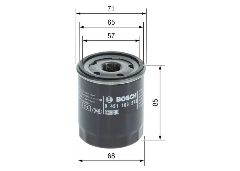 BOSCH YAĞ FİLTRESİ MITSUBISHI COLT 04- / SMART (A0001802810)
