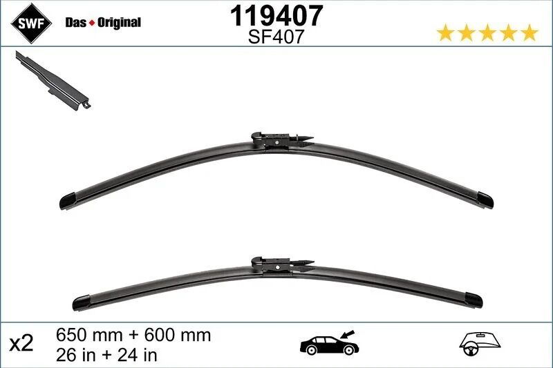 SWF SİLECEK TAKIM FLAT SPR/CRAFTER ÖN   65+60 CM (A0018203545)
