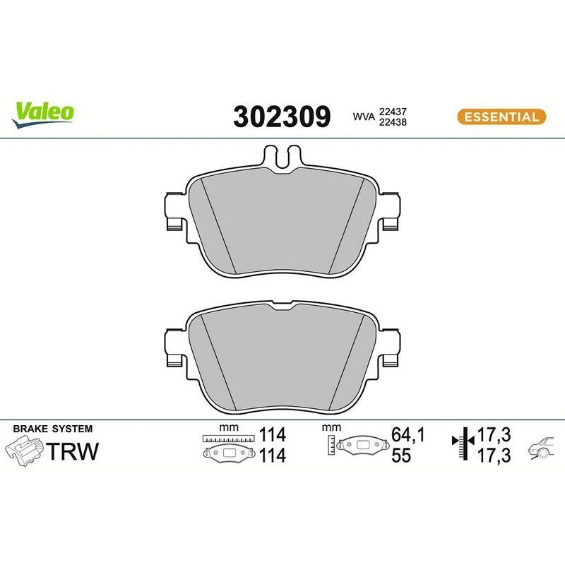 VALEO FREN BALATASI 213/238/257 ARKA (A0004209700)