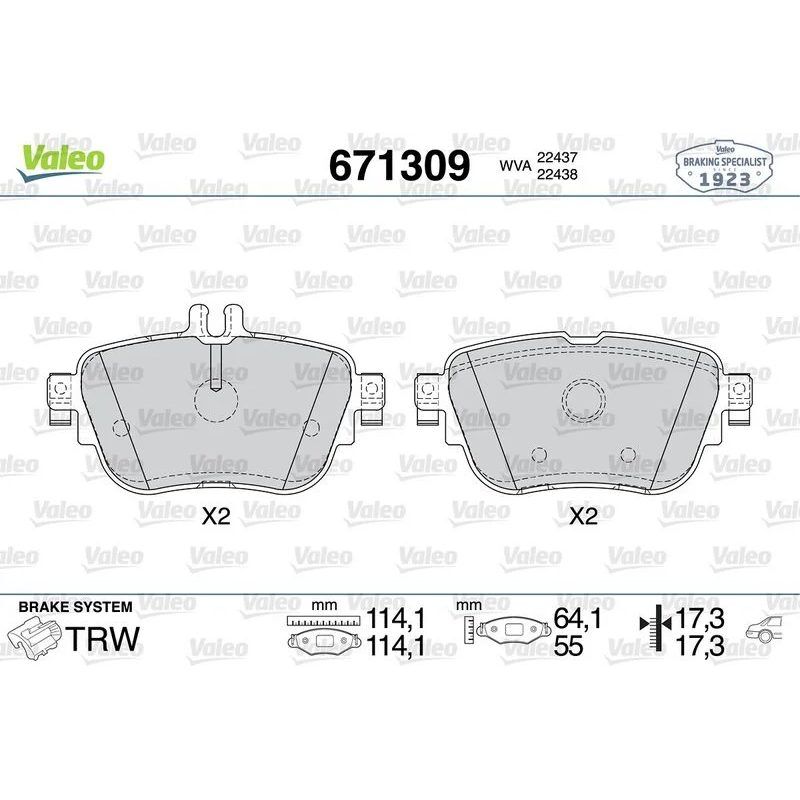 VALEO FREN BALATASI 213/238/257 ARKA (A0004209700)