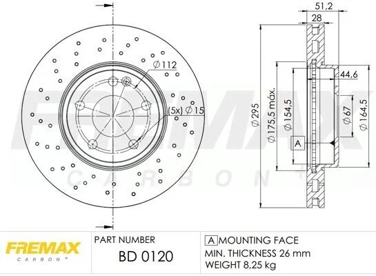 FREMAX ÖN FREN DİSKİ. W117-156-176-242-246. AMG (A2464212512)