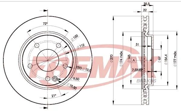 FREMAX FREN DİSKİ ÖN W414 (KAPLAMALI) (A4144210012)
