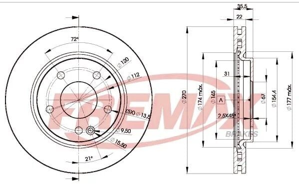 FREMAX FREN DİSKİ ÖN W414 (KAPLAMALI) (A4144210012)