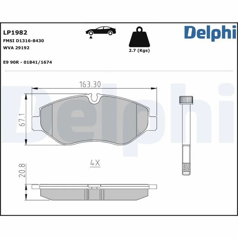 DELPHI FREN BALATASI SPR 906/907/447 CRAF. ÖN 315/639 Y.M (A0054207020)