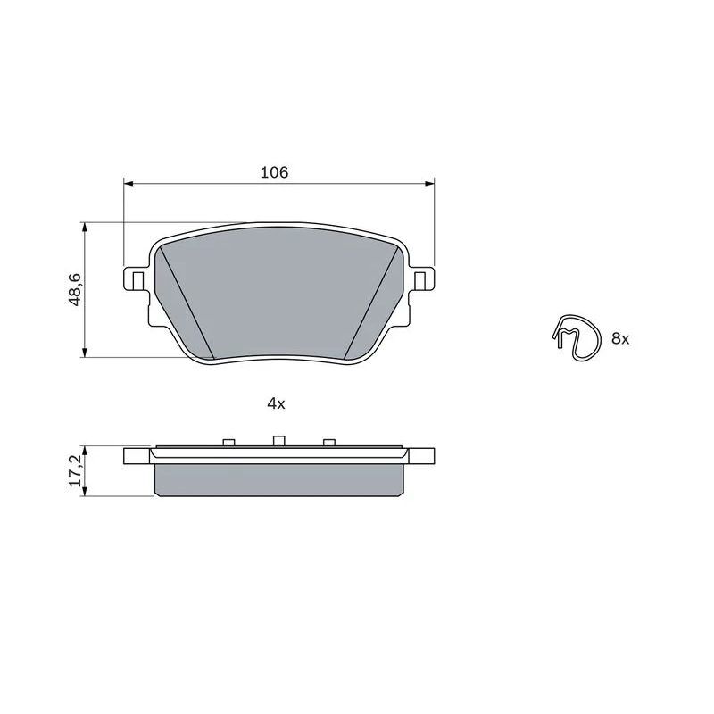BOSCH FREN BALATASI 177/247/118 ARKA (A0004207700)