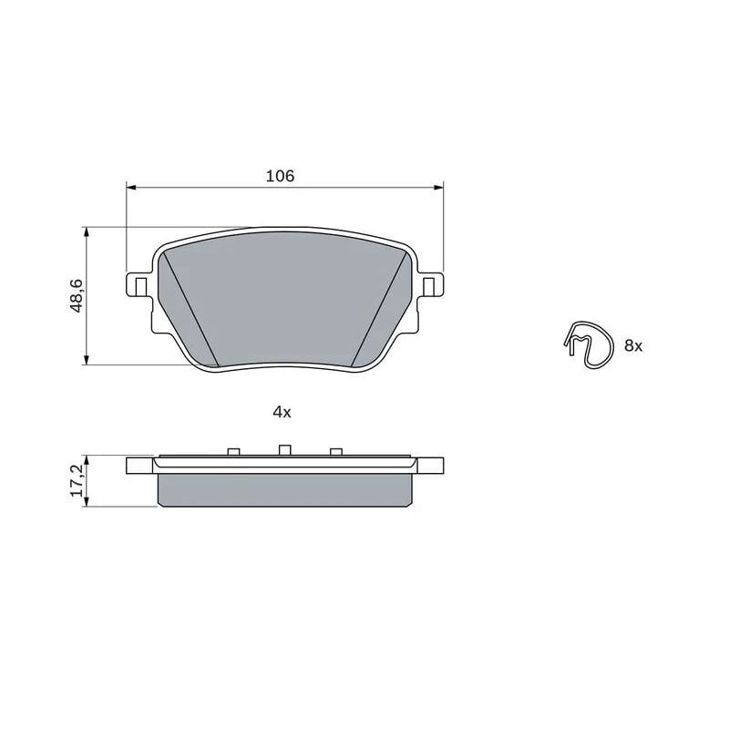 BOSCH FREN BALATASI 177/247/118 ARKA (A0004207700)