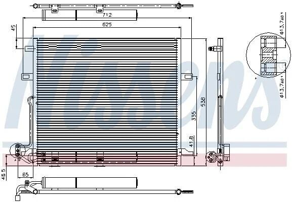 NISSENS KLİMA RADYATÖRÜ 164/251/TÜPLÜ (A2515000054)
