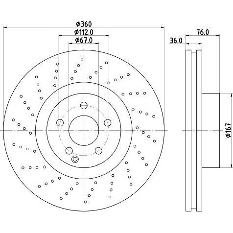 HELLA PAGID ÖN FREN DİSKİ. W220-215. CL-S 55. AMG. DELİKLİ. (181)