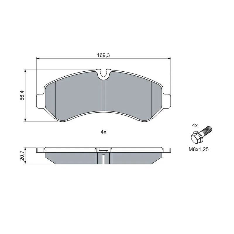BOSCH FREN BALATASI SPR 907 ARKA 514/516 CDI (A9074208700)