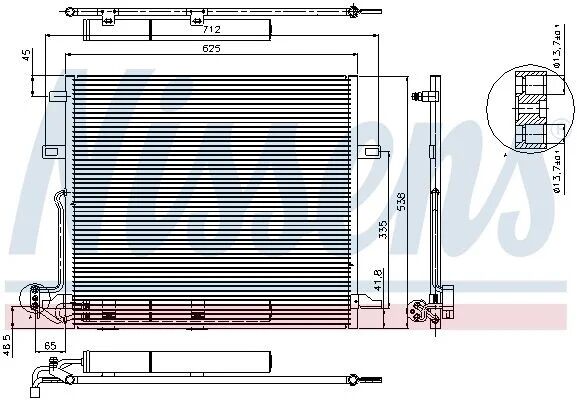 NISSENS KLİMA RADYATÖRÜ 164/251 TÜPLÜ (A2515000054)