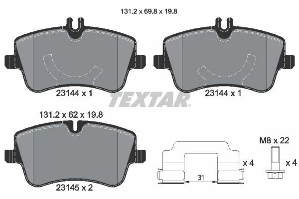 TEXTAR FREN BALATASI 203/209 ÖN (A0054206220)