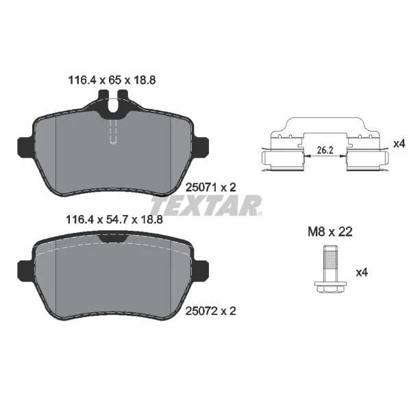 TEXTAR ARKA FREN BALATASI. W217-222. (0004202805)