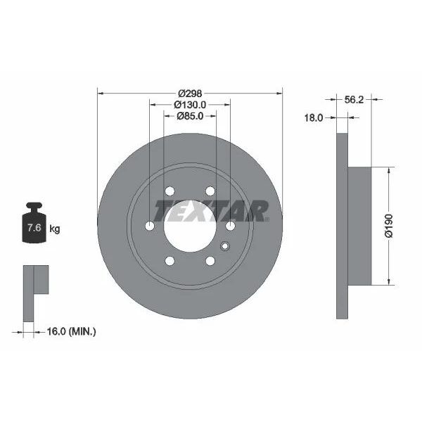 TEXTAR FREN DİSKİ 907/910 ARKA (A9104232100)
