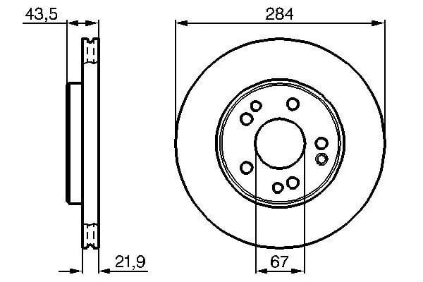 BOSCH FREN DİSKİ  124 ÖN HAVALI (A1244211612)