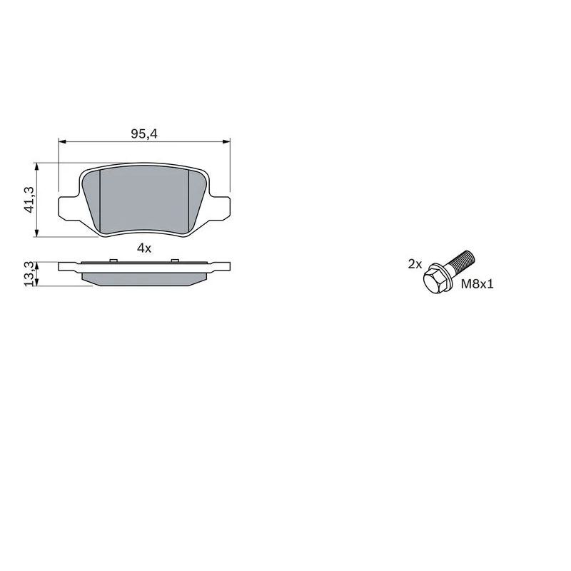 BOSCH FREN BALATASI 168/169/245/414 VANEO ARKA (A1684200420)