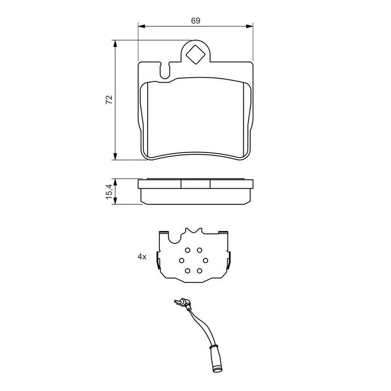 BOSCH FREN BALATASI 220 ARKA   -- 02 (A0034201920)