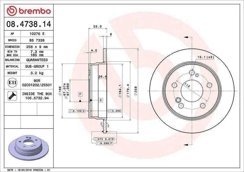 BREMBO FREN DİSKİ ARKA W124/W201 (A2014231212)