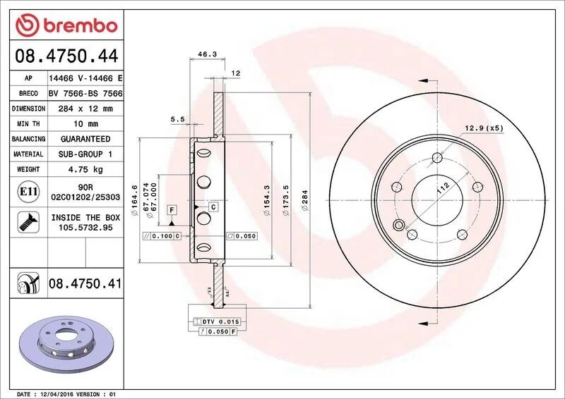 BREMBO FREN DİSKİ ÖN W202 (A2024210212)