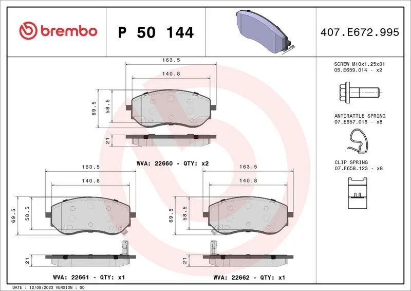 BREMBO FREN BALATASI ÖN W470 (A4704205300)