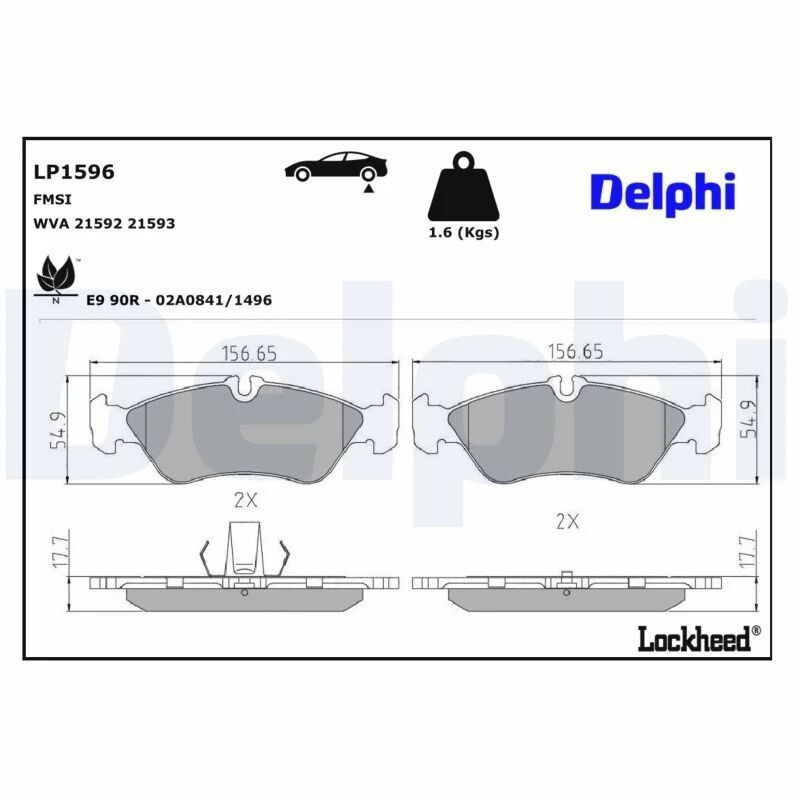 DELPHI FREN BALATASI SPR ARKA BÜYÜK LT35 (A0024206020)