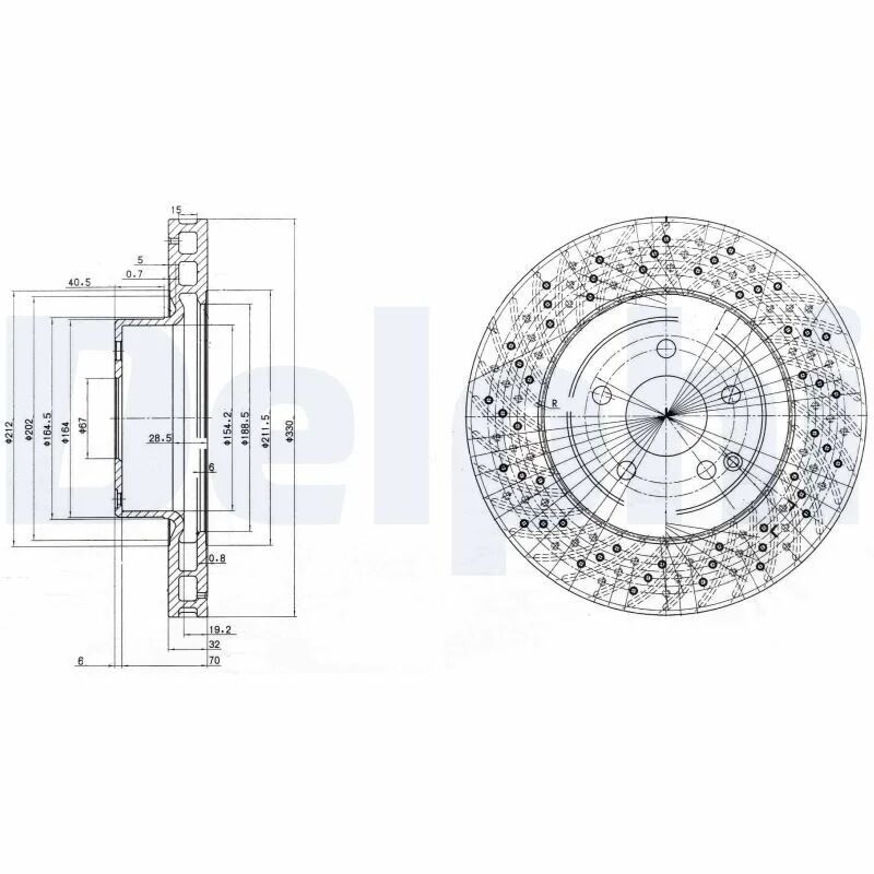 DELPHI FREN DİSKİ 220 ÖN S400/500 1999>05 TAKIM (A2204212512)