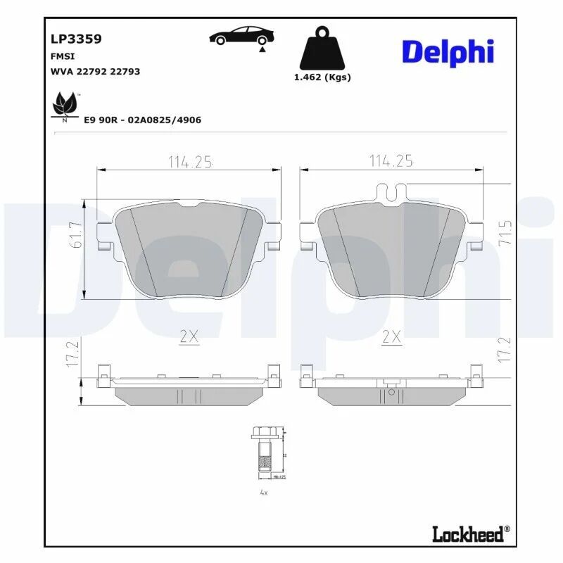 DELPHI FREN BALATASI 213/257 ARKA (A0004206300)
