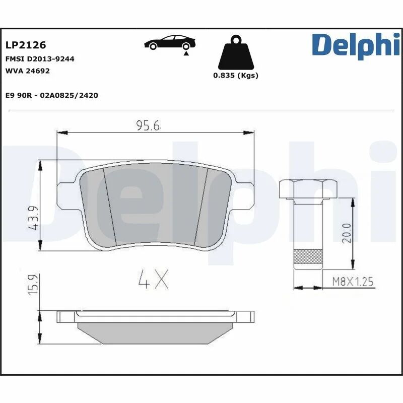 DELPHI FREN BALATASI 415 CITAN ARKA (A4154210410)