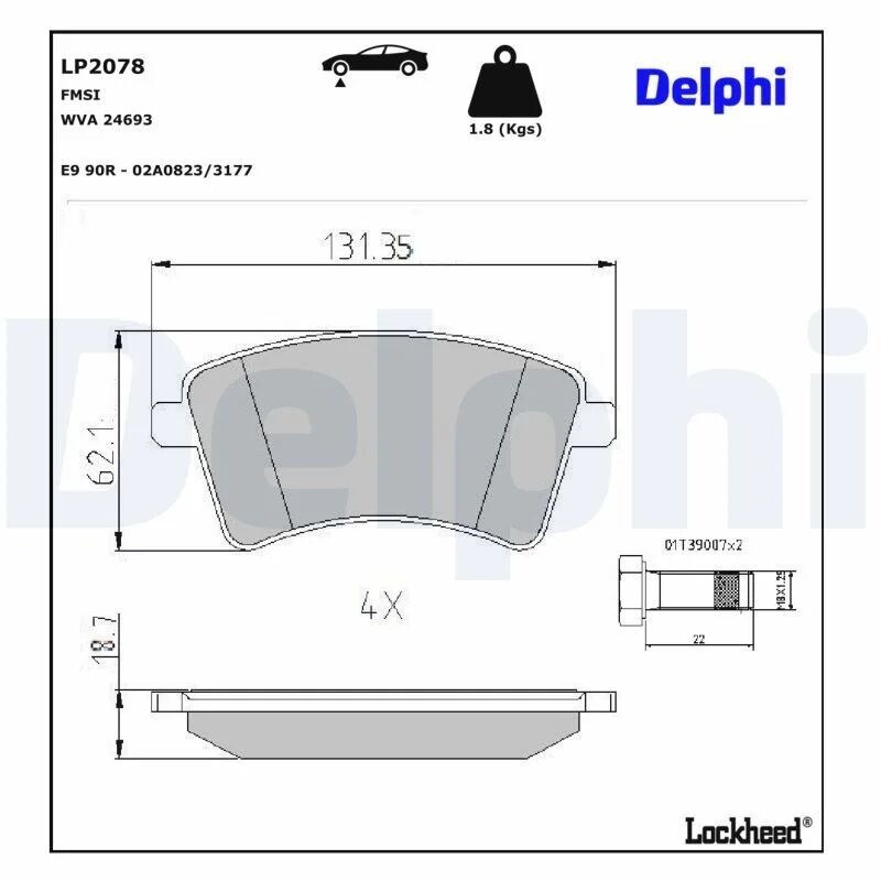 DELPHI FREN BALATASI 415 CITAN ÖN / KANGOO (A4154210610)