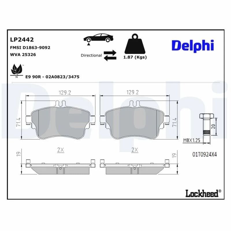 DELPHI FREN BALATASI 176/246 ÖN DIESEL (A0064204820)