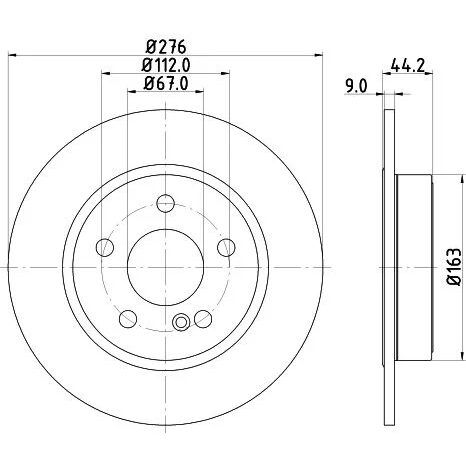 OPTIMAL ARKA FREN DİSKİ. W117-176-246. (9174C)