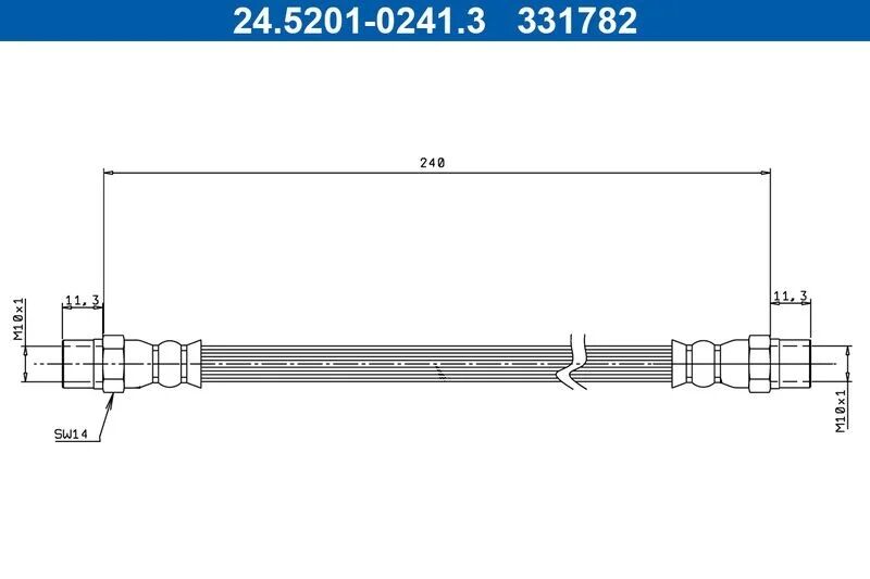 ATE FREN HORTUMU ARKA 115/VW İKİ UCU DİŞİ   3.5040 (A0004282635)