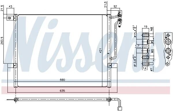 NISSENS KLIMA RADYATÖRÜ E46 BENZINLI 560×421X16 (64538377614)